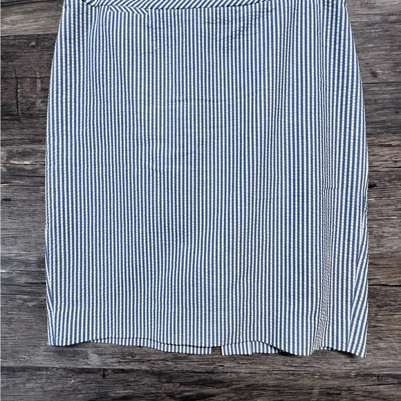 J. Crew Dresses & Skirts - J. Crew White and Blue Mini Ribbed Pencil Skirt Womens 6